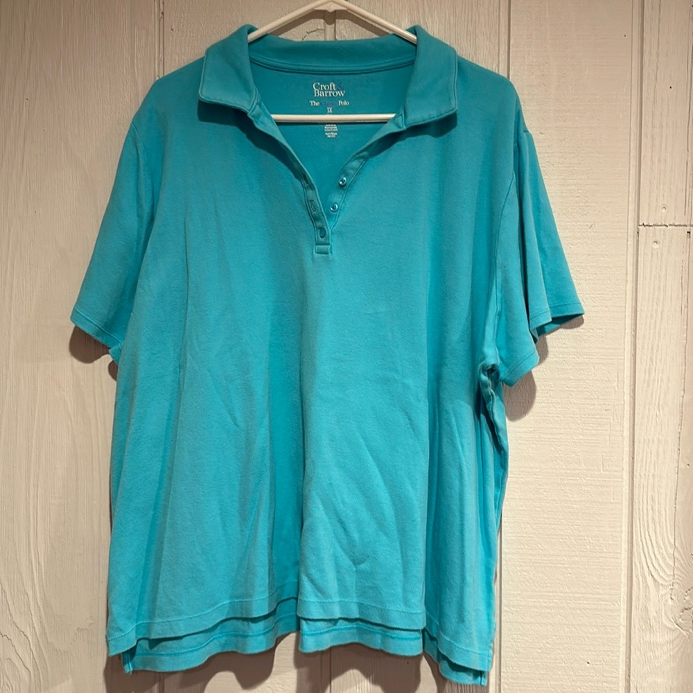 Croft & Barrow Light Blue Collared Top